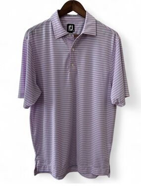 FootJoy Men’s Pink and Navy Striped Polo